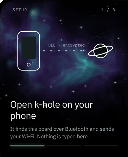 Wi-Fi from your phone: No keyboard on a 2-inch screen: your phone sends it over encrypted Bluetooth.