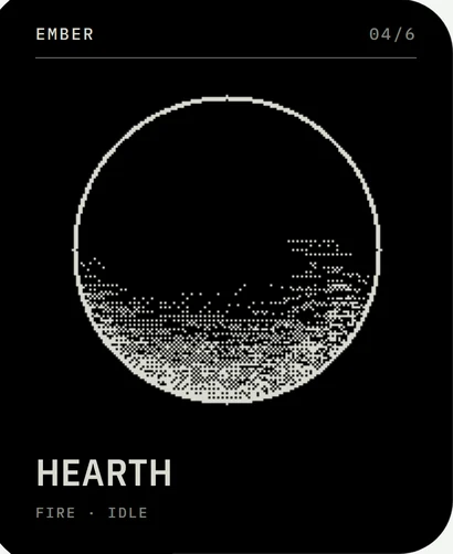 Ember: A fire in a round hearth, climbing with your voice.