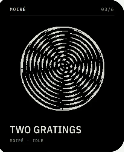 Moiré: Two ring gratings; the picture is their interference.
